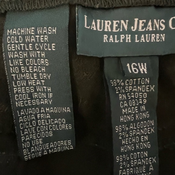 Ralph Lauren Green Tag Vintage Dark Green Jeans Size 16W - Picture 3 of 6